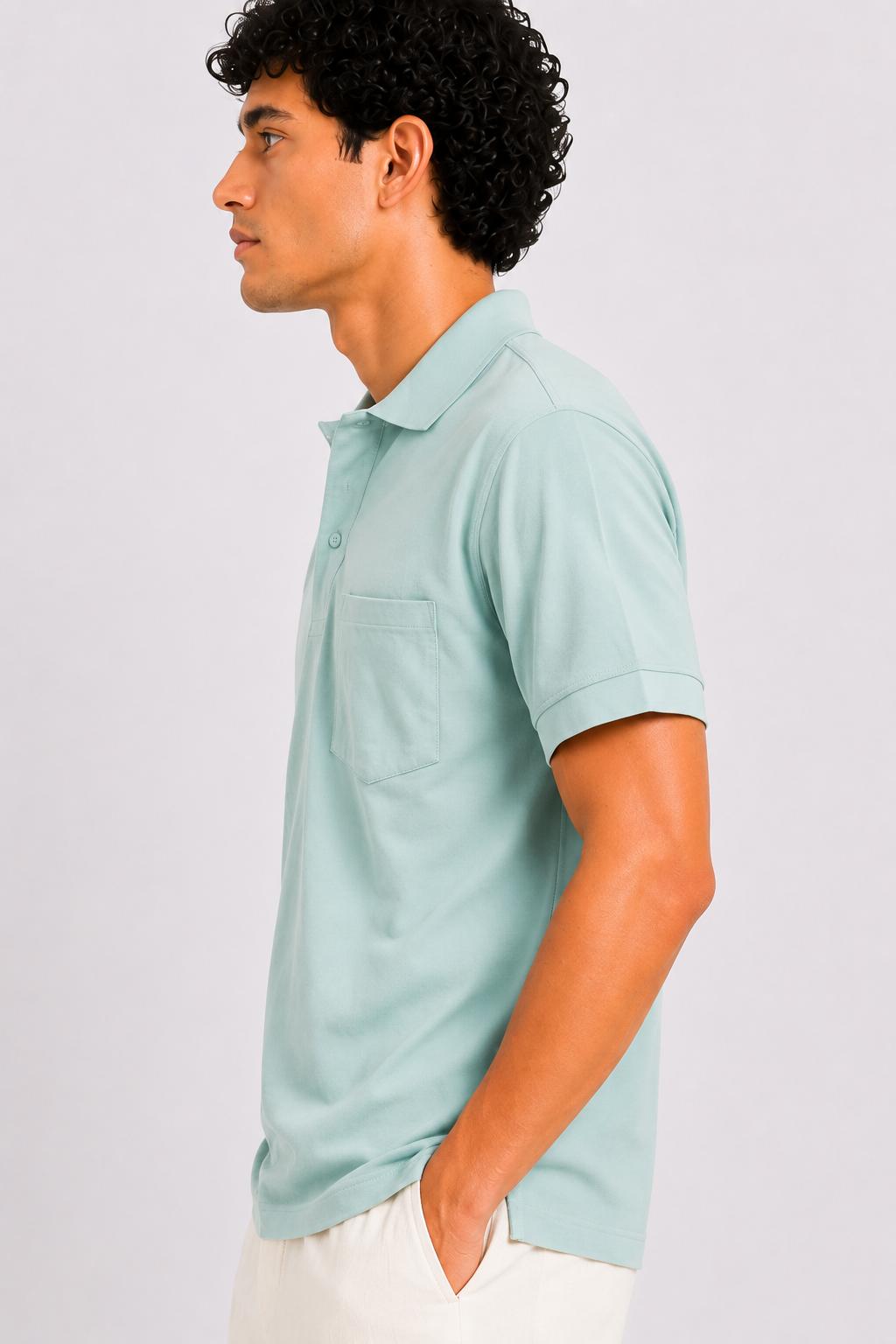 Men’s Premium Solid Polo T-Shirt Classic Fit Cotton Blend Casual Collar Tee