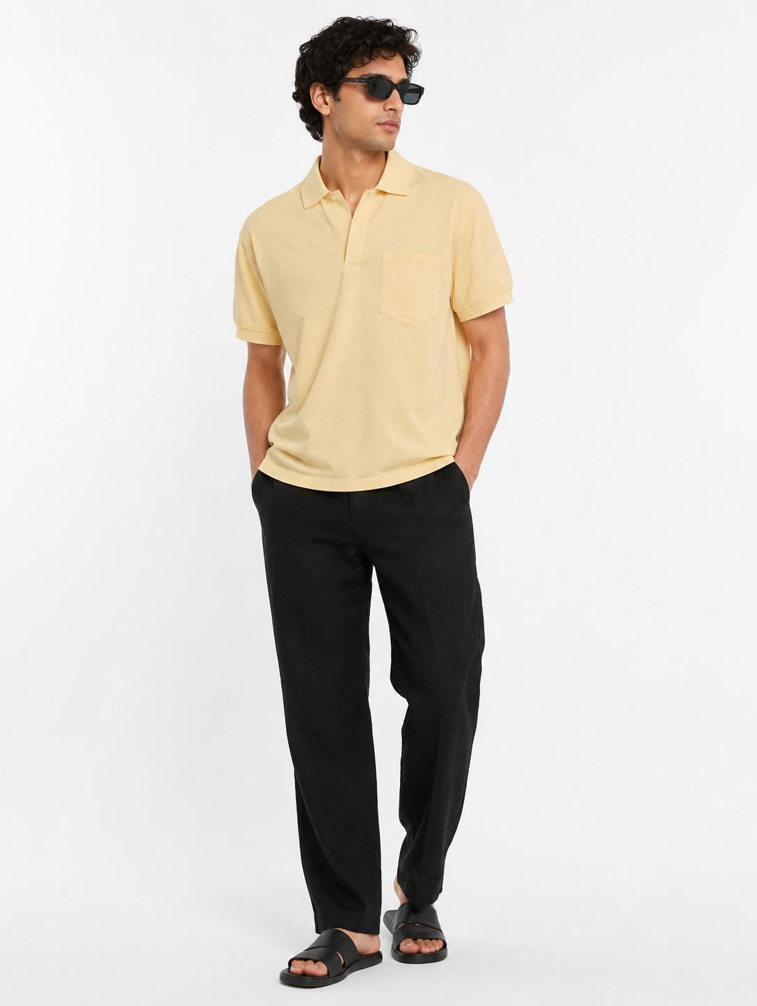 Men’s Premium Solid Polo T-Shirt Classic Fit Cotton Blend Casual Collar Tee