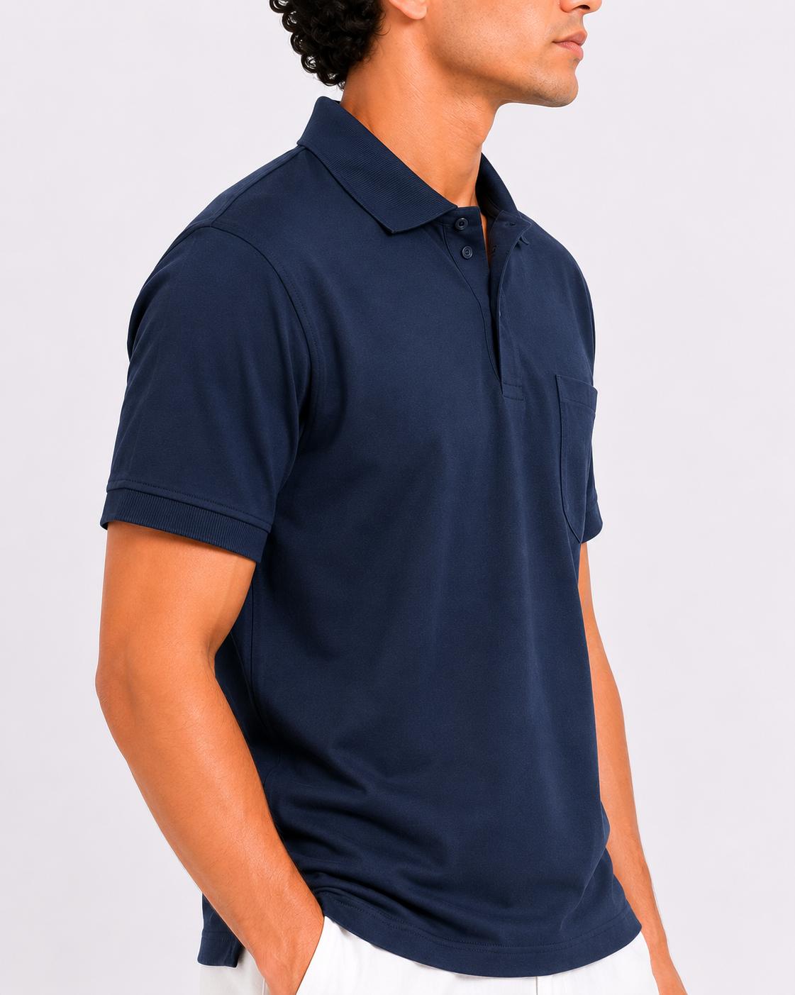 Men’s Premium Solid Polo T-Shirt Classic Fit Cotton Blend Casual Collar Tee