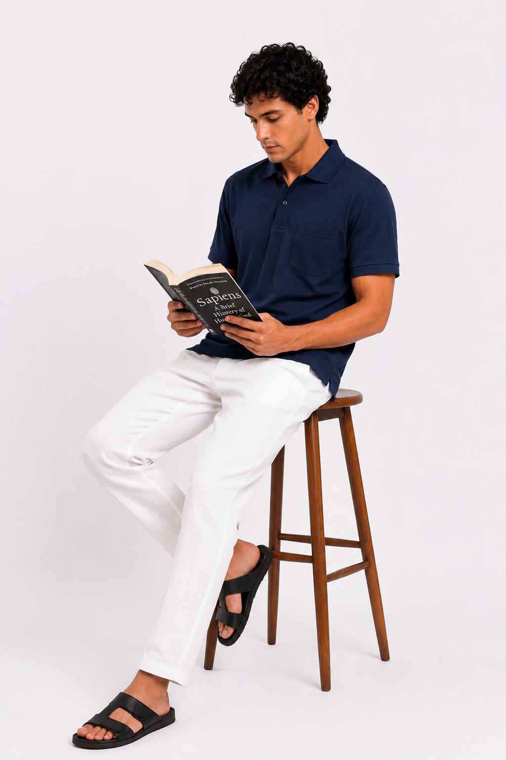Men’s Premium Solid Polo T-Shirt Classic Fit Cotton Blend Casual Collar Tee