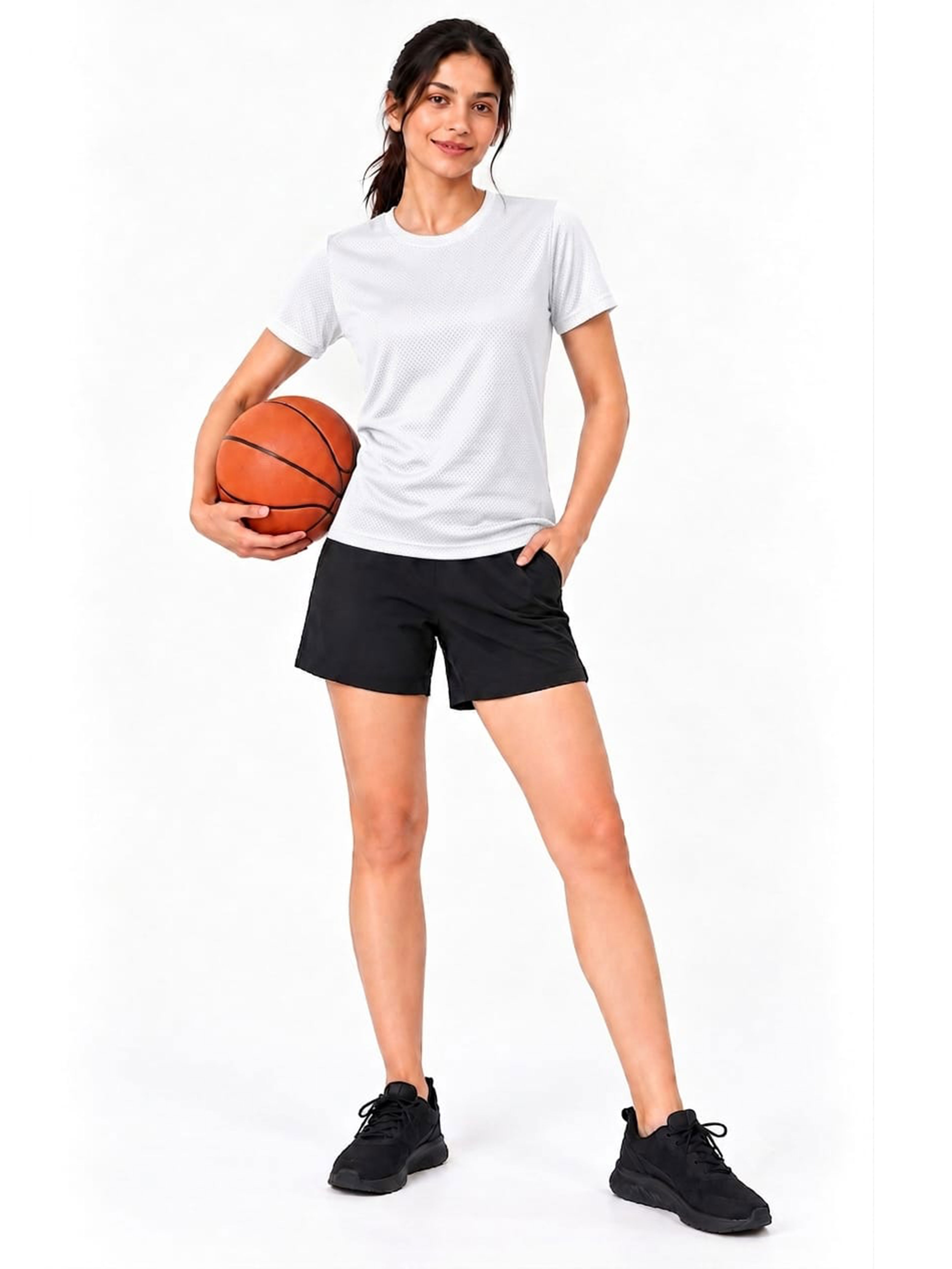Women's Activewear  Stretch  Relaxed Fit Round Neck T-Shirt