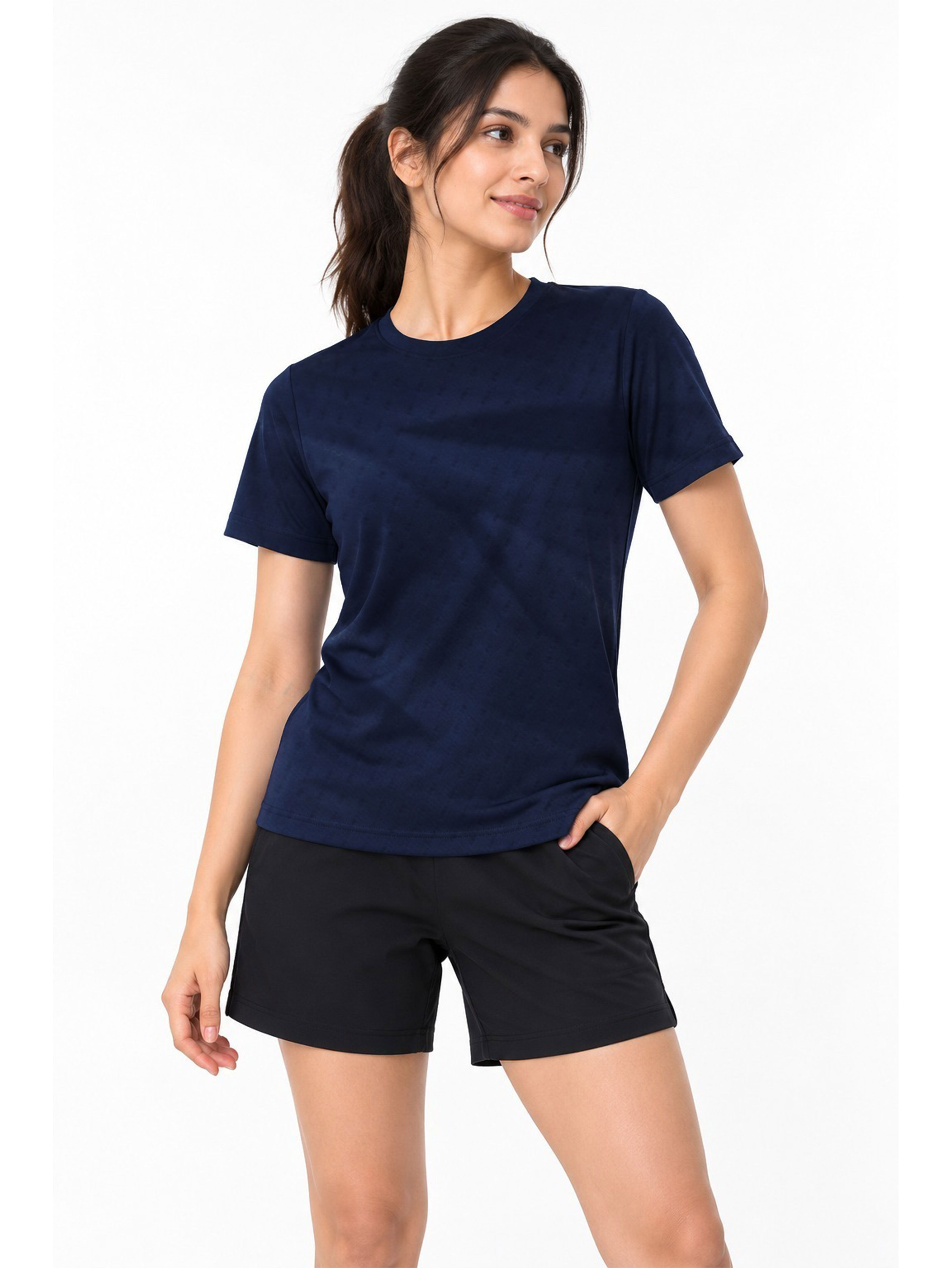 Women's Activewear  Stretch  Relaxed Fit Round Neck T-Shirt