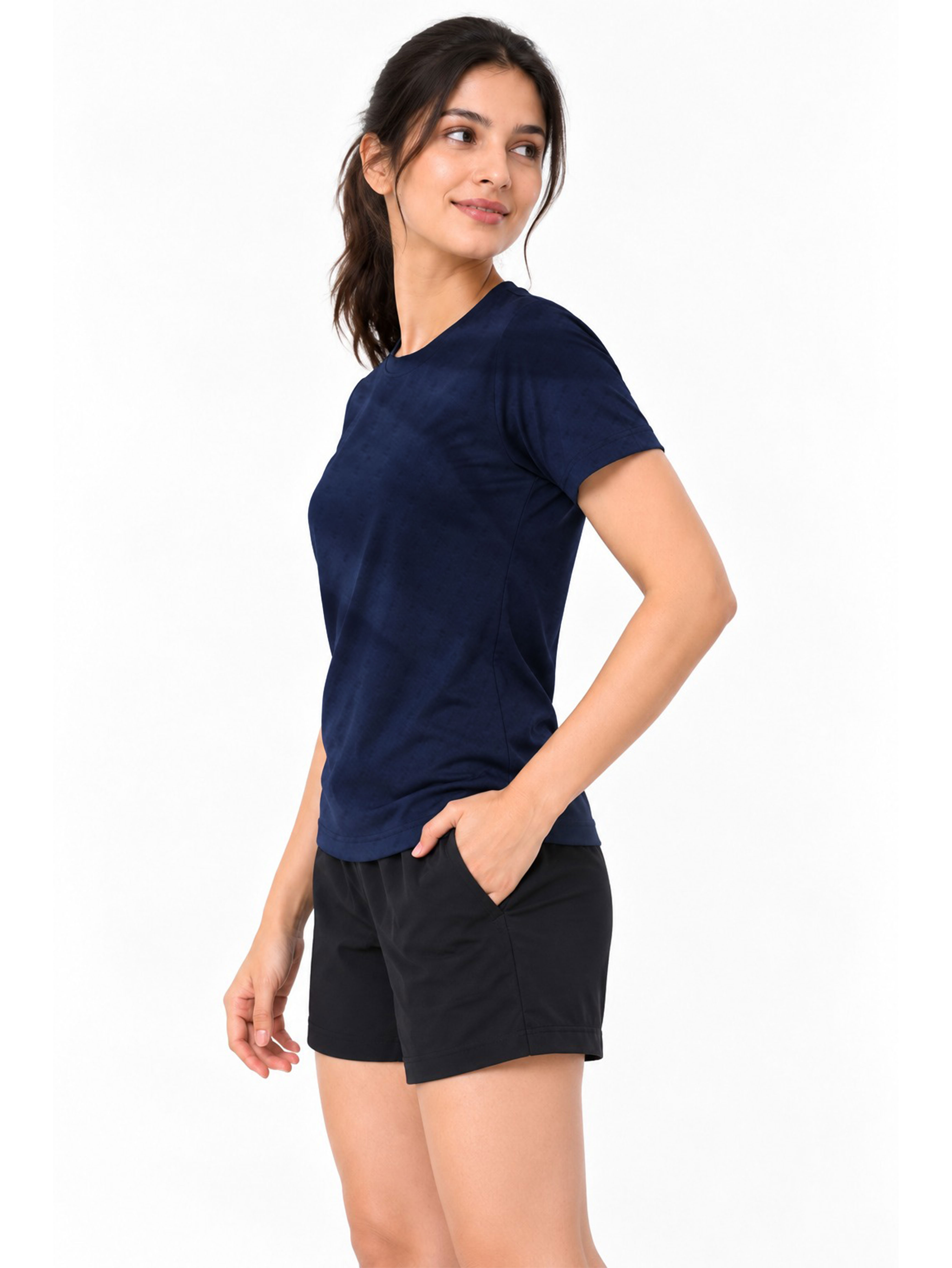Women's Activewear  Stretch  Relaxed Fit Round Neck T-Shirt