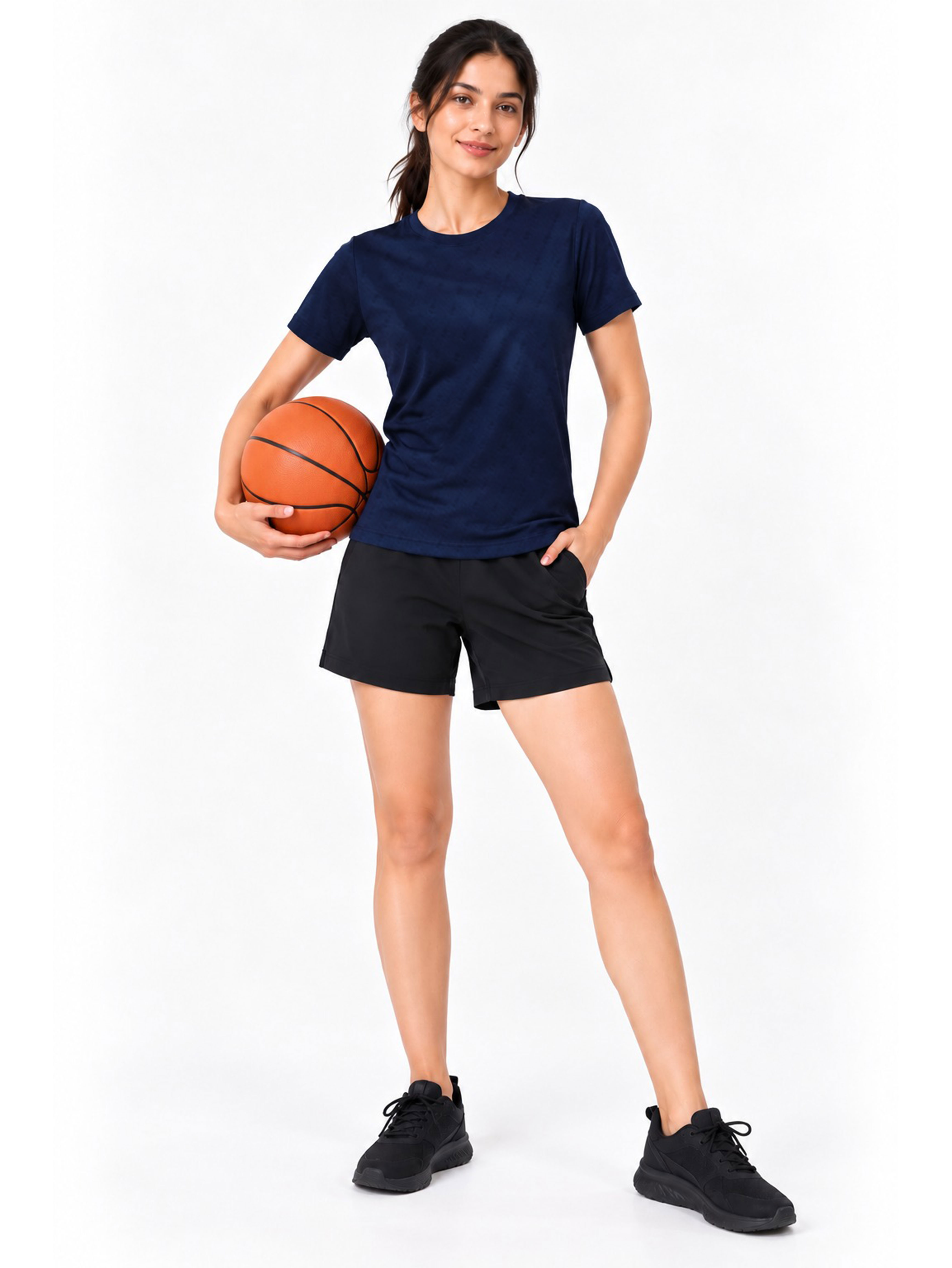 Women's Activewear  Stretch  Relaxed Fit Round Neck T-Shirt