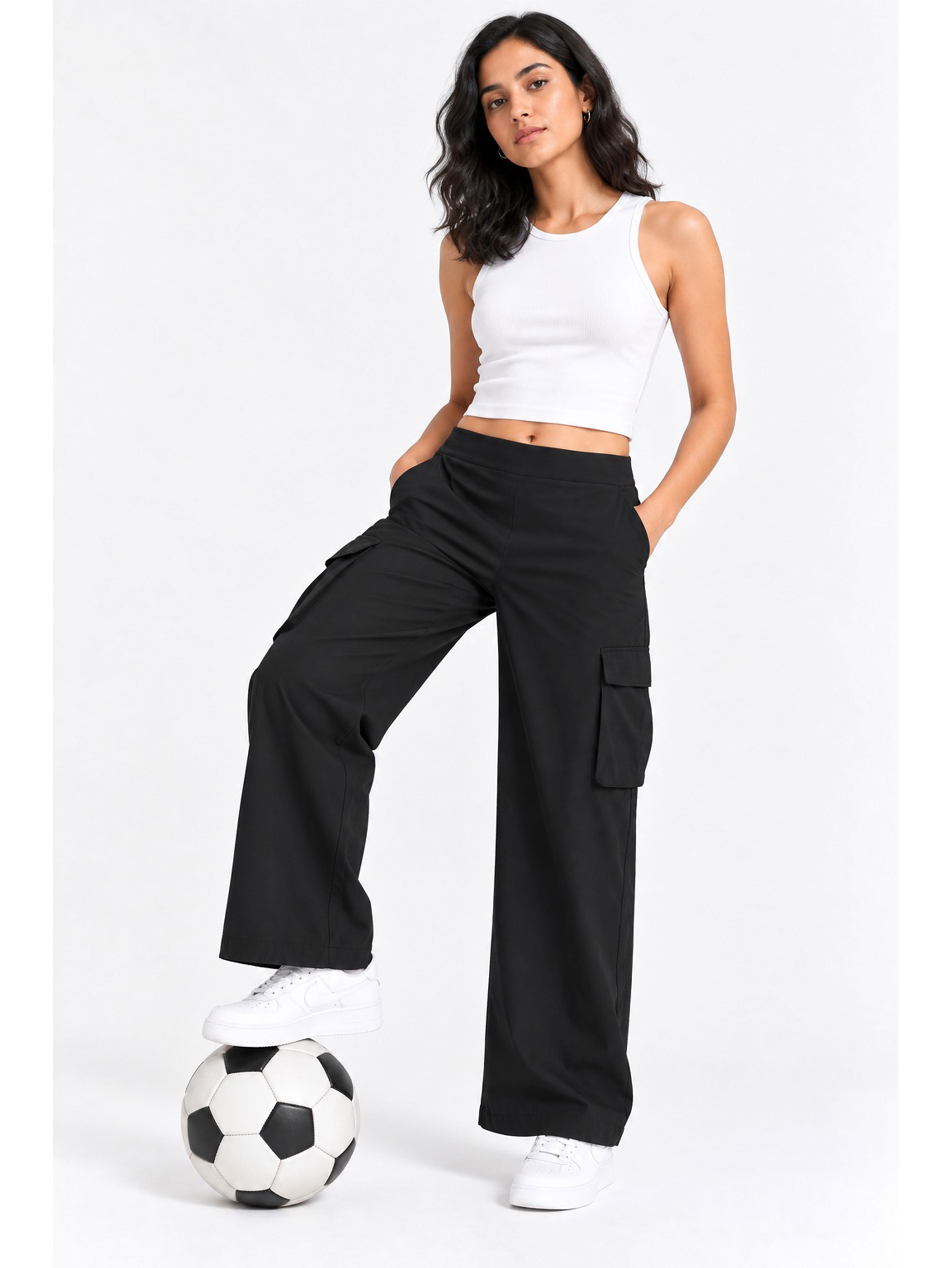 Super Combed Cotton Oversized Cargo Utility Pants With Inner Drawstrings