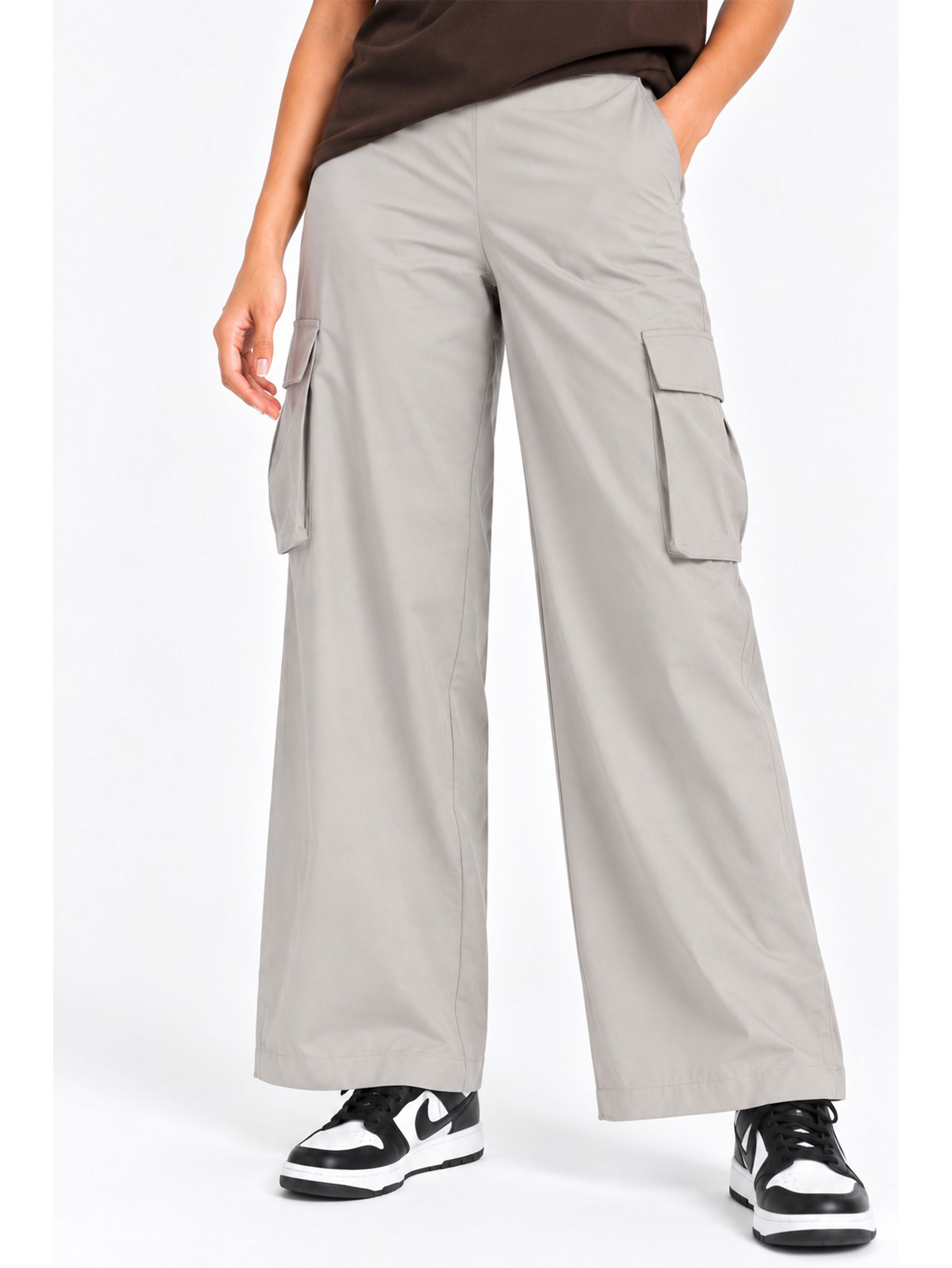 Super Combed Cotton Oversized Cargo Utility Pants With Inner Drawstrings