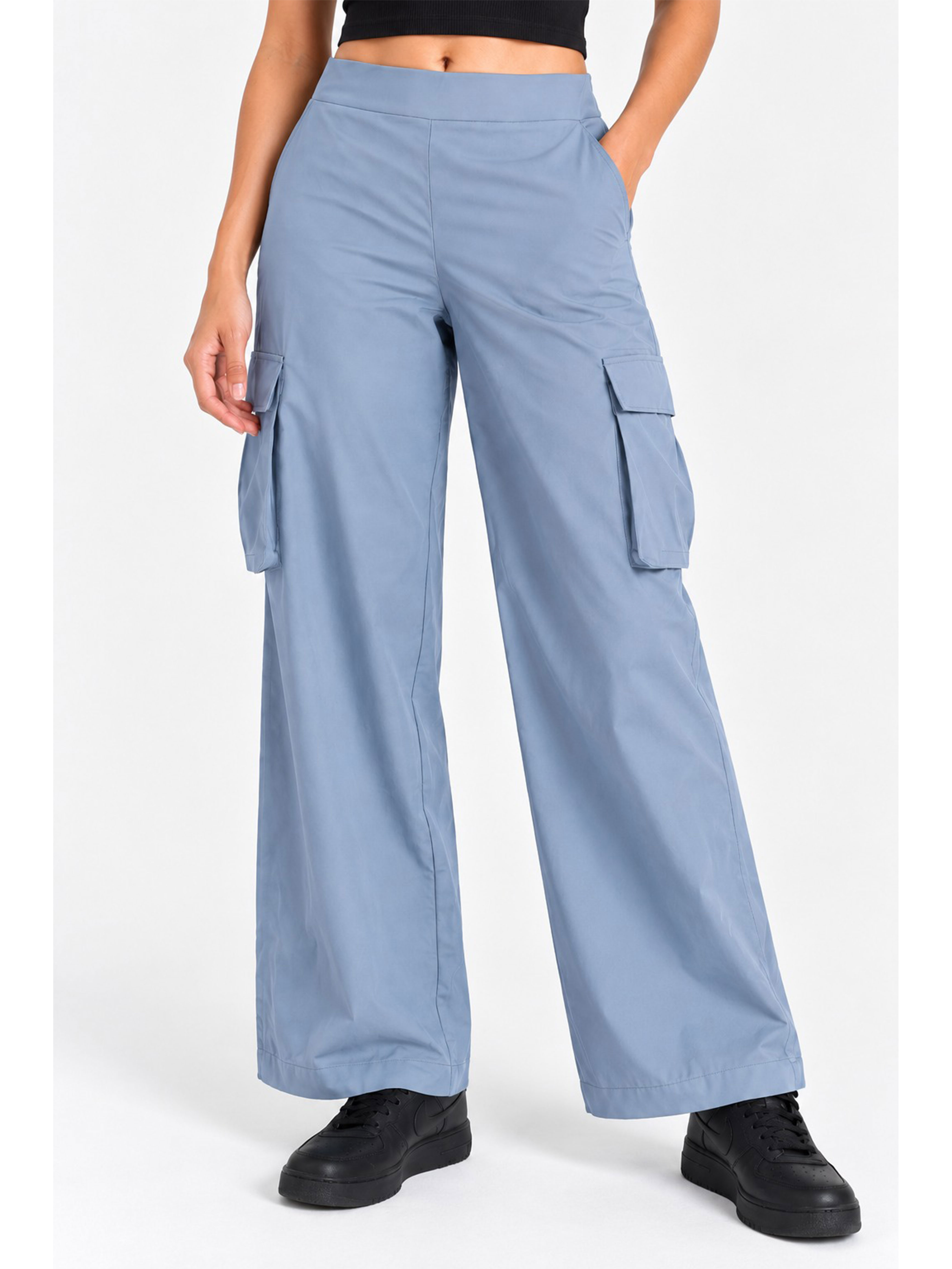 Super Combed Cotton Oversized Cargo Utility Pants With Inner Drawstrings