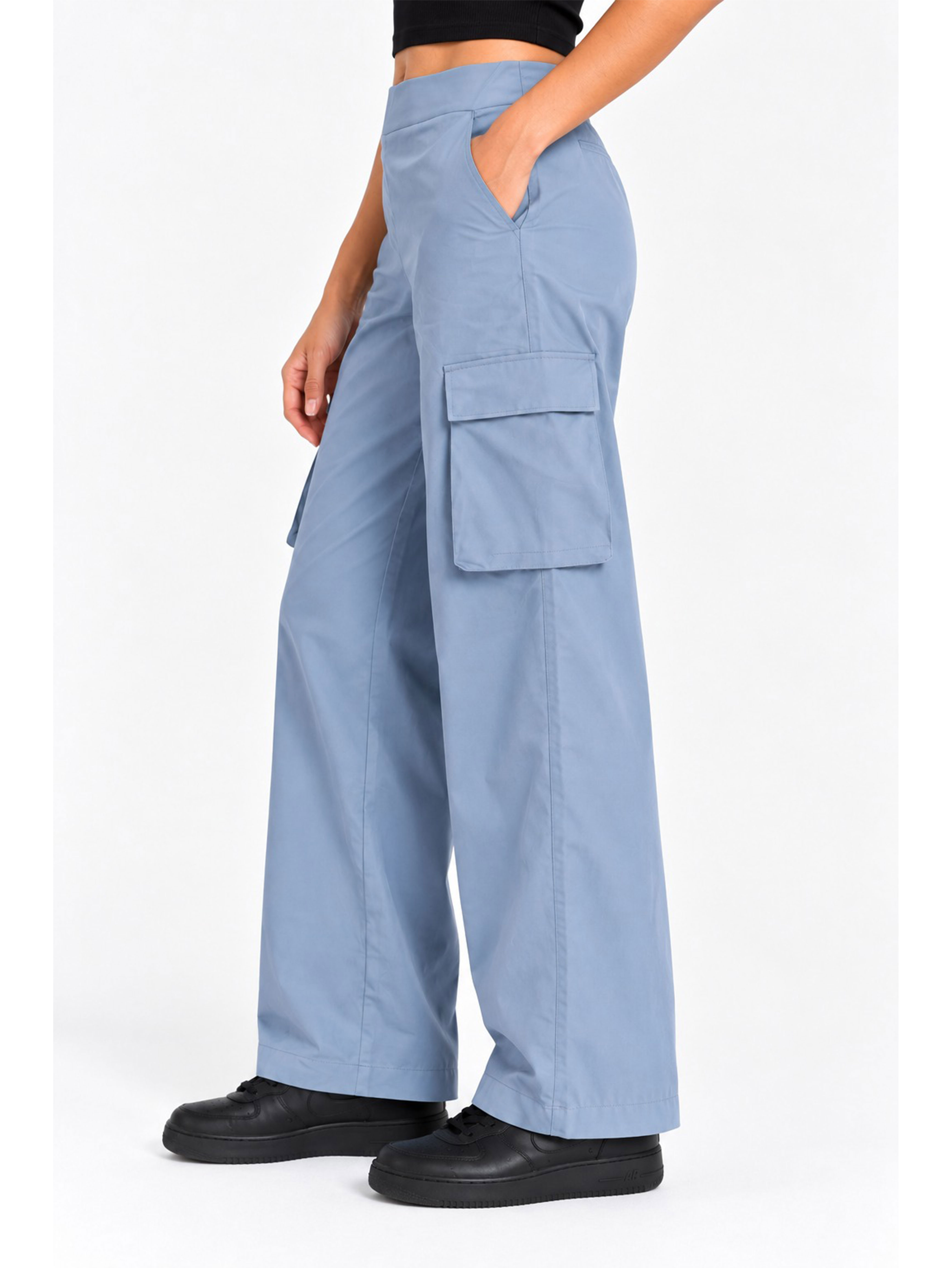 Super Combed Cotton Oversized Cargo Utility Pants With Inner Drawstrings
