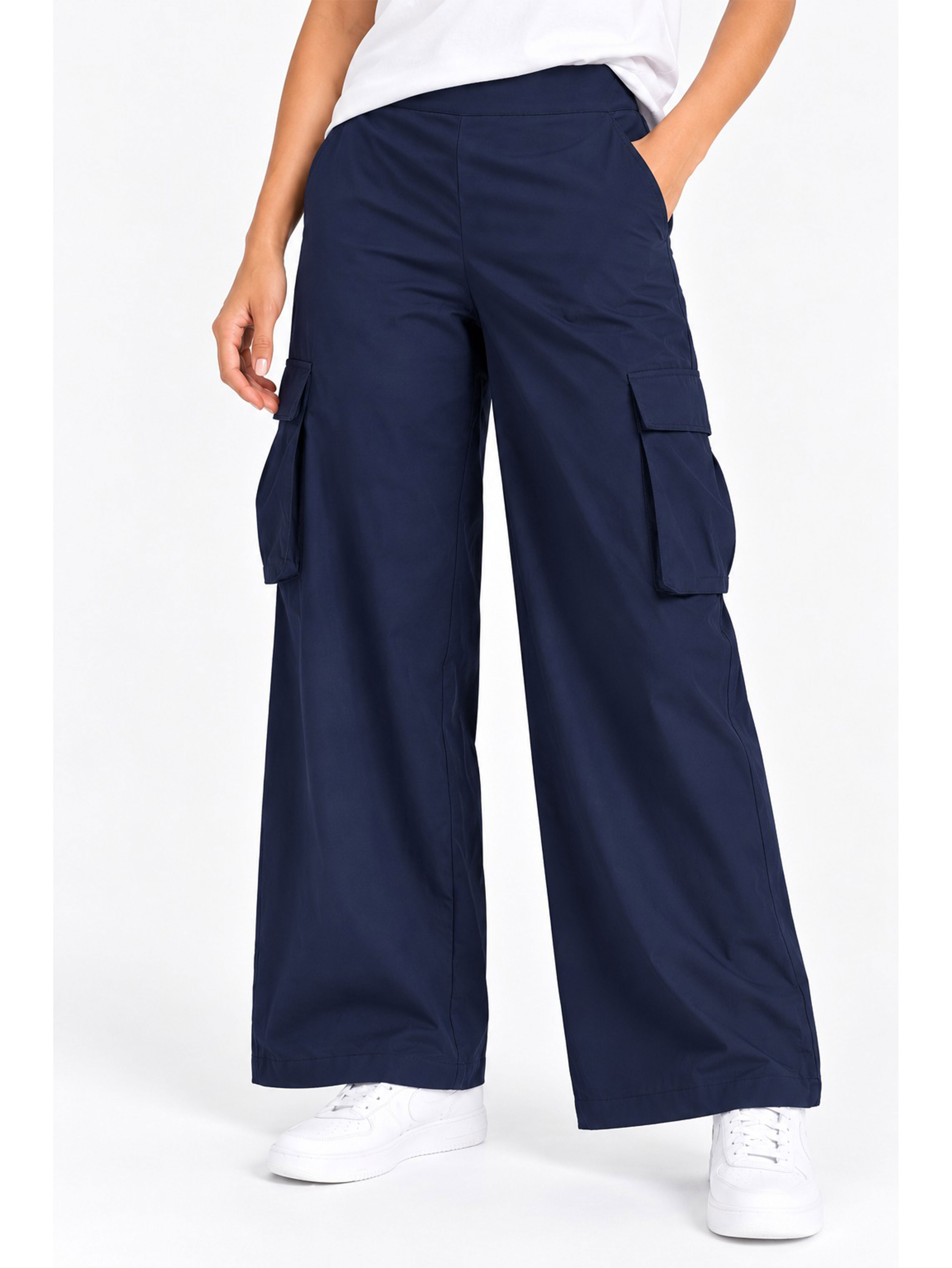 Super Combed Cotton Oversized Cargo Utility Pants With Inner Drawstrings