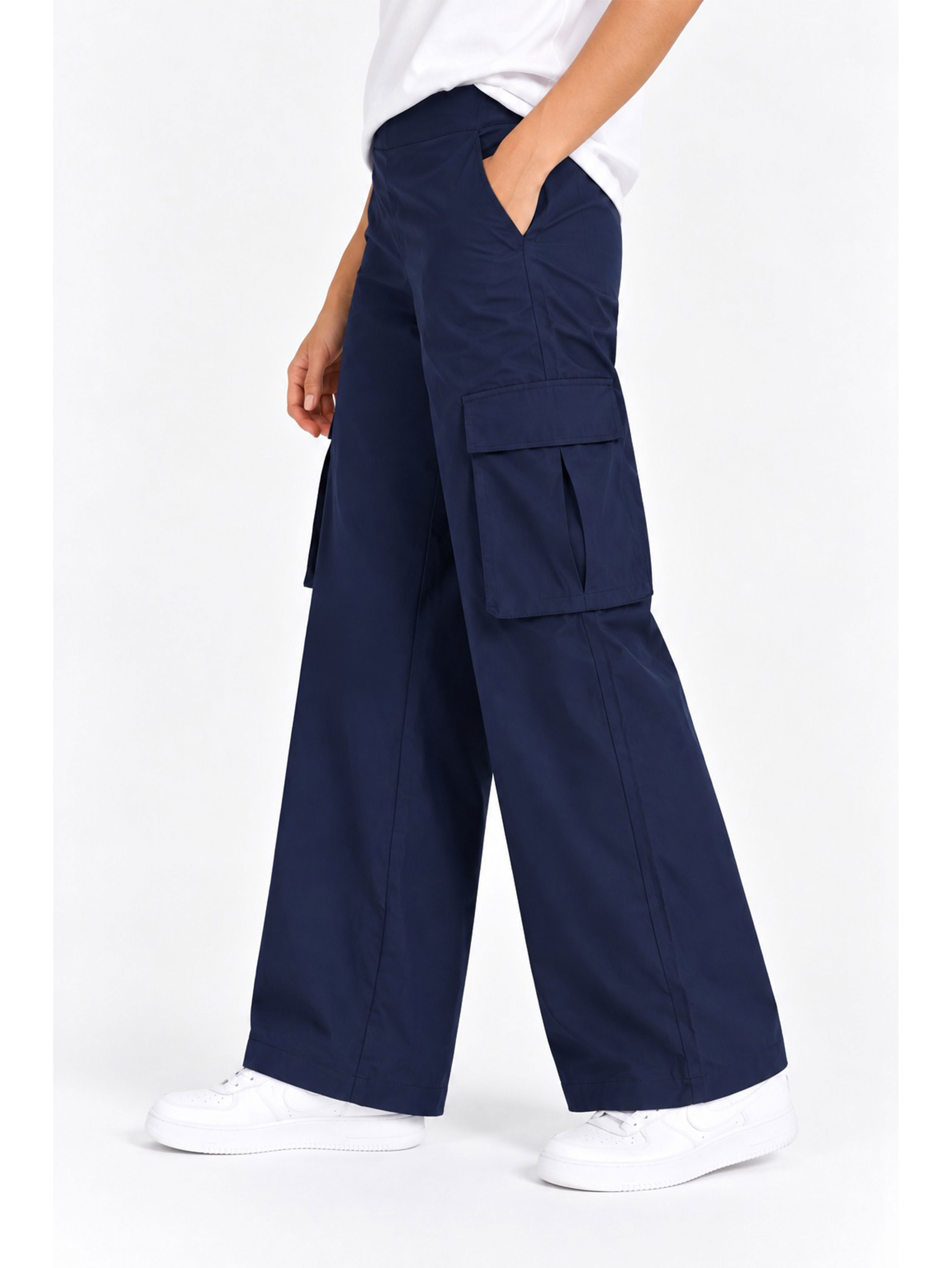 Super Combed Cotton Oversized Cargo Utility Pants With Inner Drawstrings
