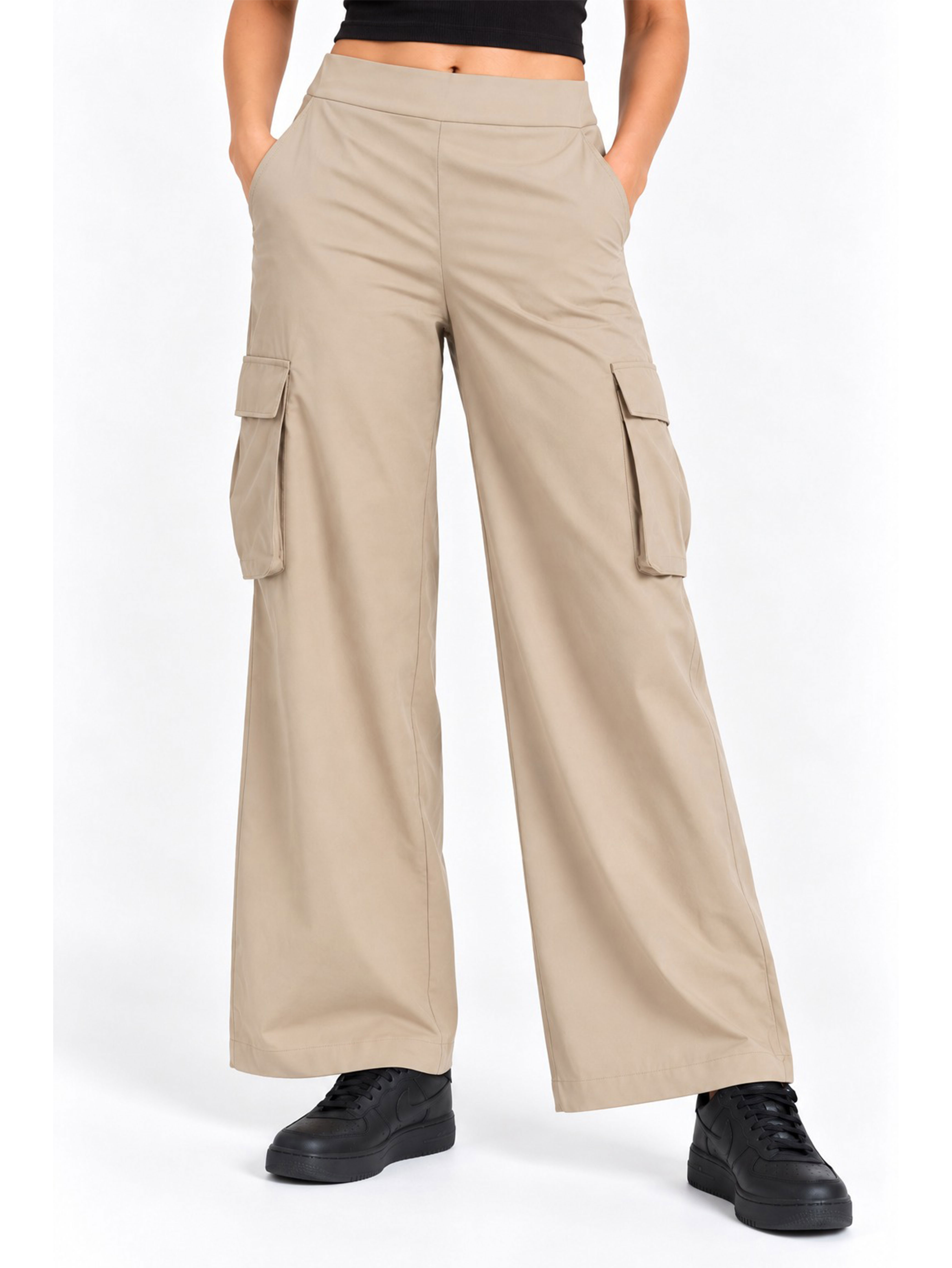 Super Combed Cotton Oversized Cargo Utility Pants With Inner Drawstrings