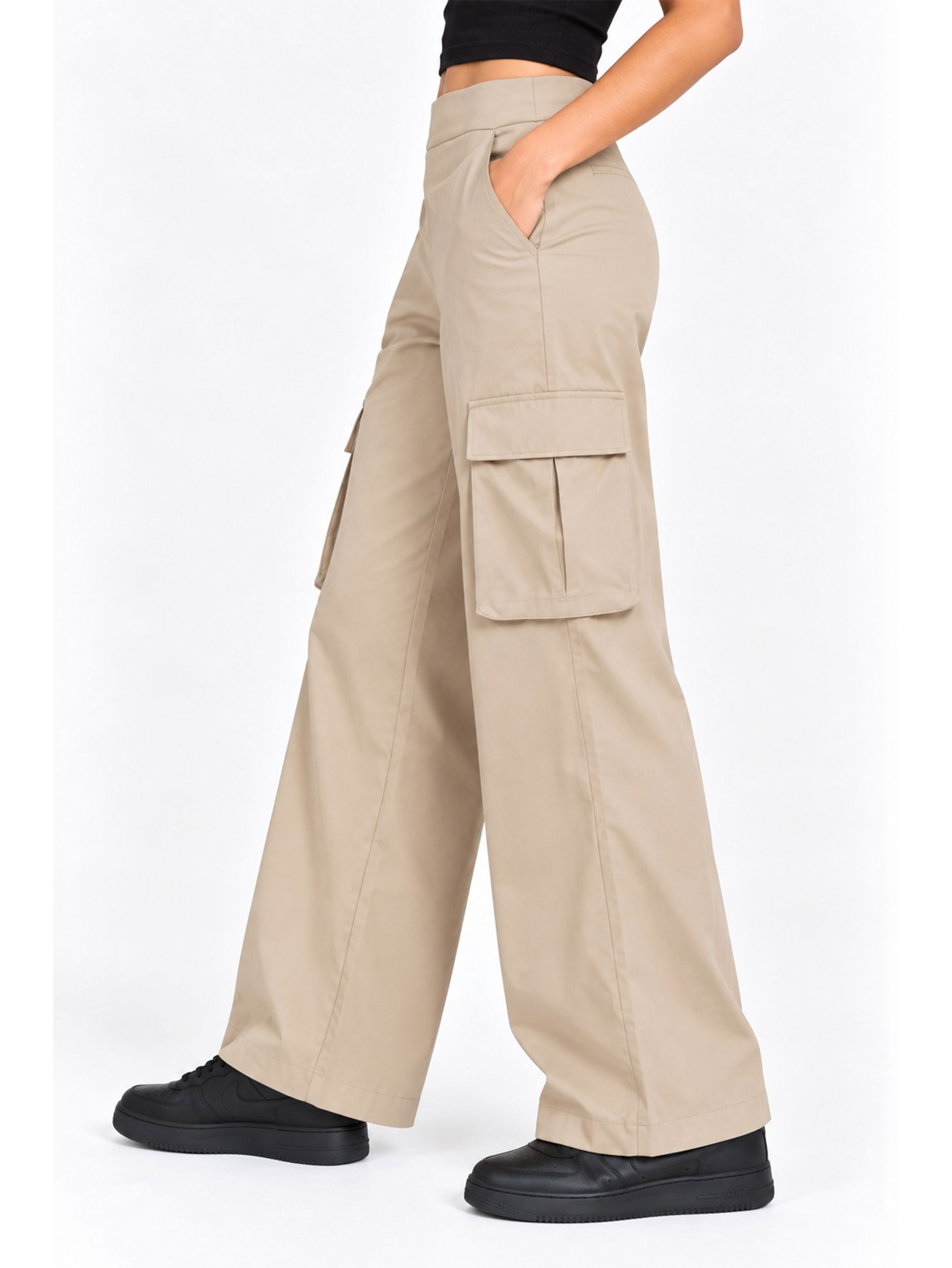 Super Combed Cotton Oversized Cargo Utility Pants With Inner Drawstrings