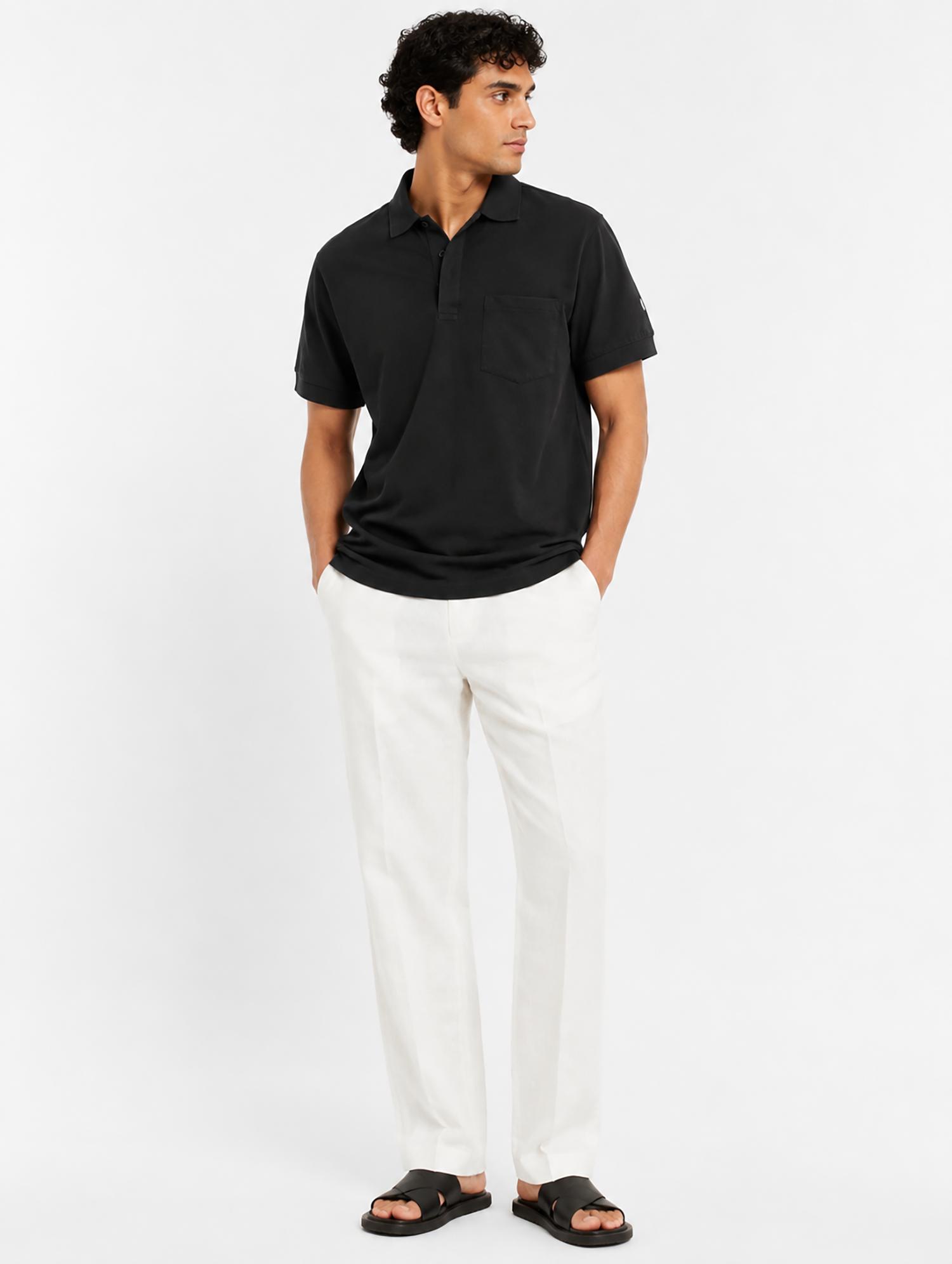 Men’s Premium Solid Polo T-Shirt Classic Fit Cotton Blend Casual Collar Tee