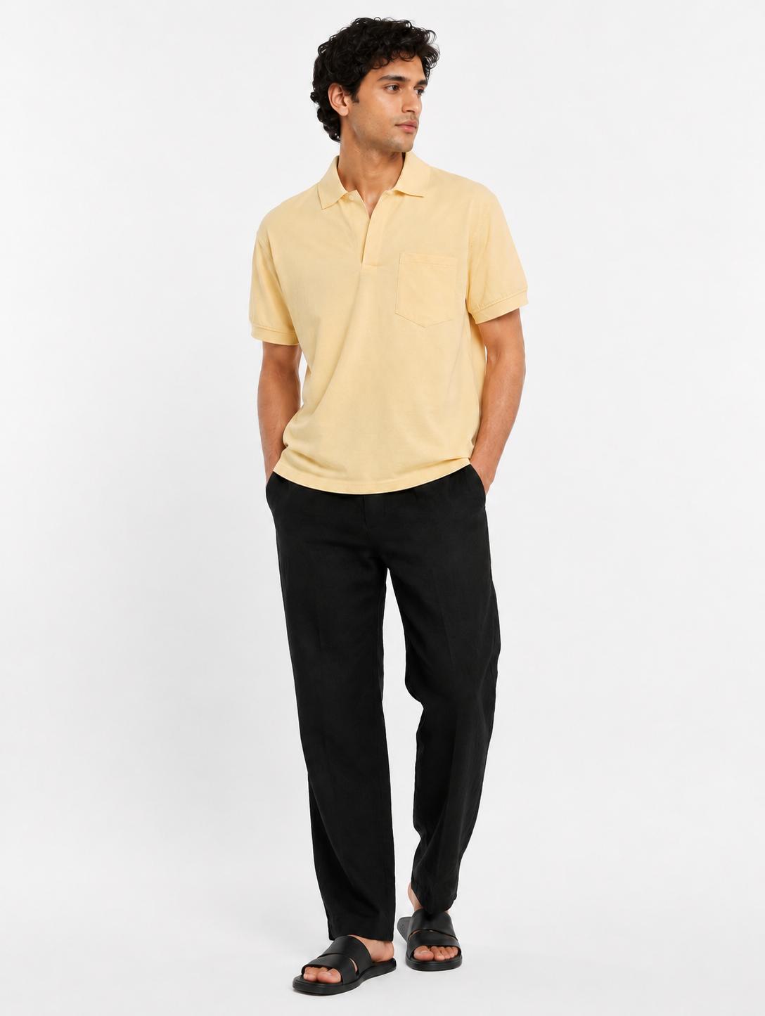Men’s Premium Solid Polo T-Shirt Classic Fit Cotton Blend Casual Collar Tee