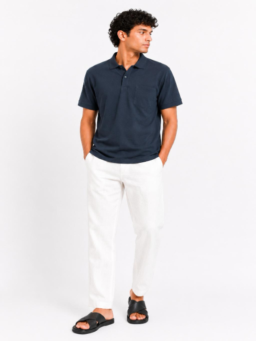 Men’s Premium Solid Polo T-Shirt Classic Fit Cotton Blend Casual Collar Tee