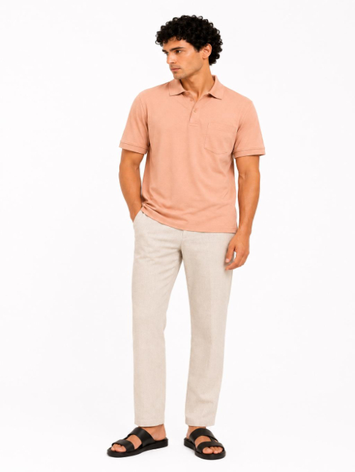 Men’s Premium Solid Polo T-Shirt Classic Fit Cotton Blend Casual Collar Tee